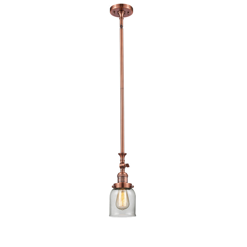 Bell Mini Pendant shown in the Antique Copper finish with a Clear shade