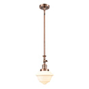 Oxford Mini Pendant shown in the Antique Copper finish with a Matte White shade