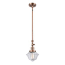 Oxford Mini Pendant shown in the Antique Copper finish with a Clear shade