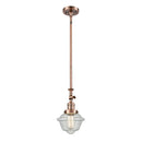 Oxford Mini Pendant shown in the Antique Copper finish with a Seedy shade