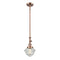 Oxford Mini Pendant shown in the Antique Copper finish with a Seedy shade