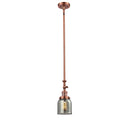 Bell Mini Pendant shown in the Antique Copper finish with a Plated Smoke shade