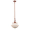 Oxford Mini Pendant shown in the Antique Copper finish with a Matte White shade