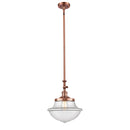 Oxford Mini Pendant shown in the Antique Copper finish with a Clear shade