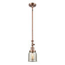 Bell Mini Pendant shown in the Antique Copper finish with a Silver Plated Mercury shade