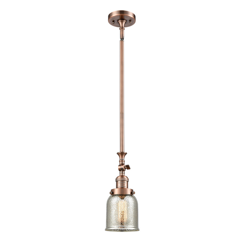 Bell Mini Pendant shown in the Antique Copper finish with a Silver Plated Mercury shade