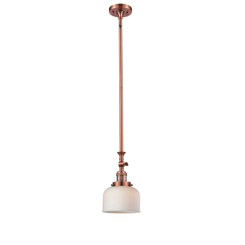 Bell Mini Pendant shown in the Antique Copper finish with a Matte White shade