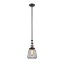 Chatham Mini Pendant shown in the Black Antique Brass finish with a Clear shade