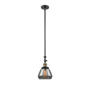 Fulton Mini Pendant shown in the Black Antique Brass finish with a Plated Smoke shade