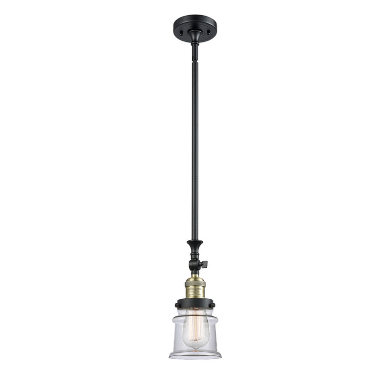 Canton Mini Pendant shown in the Black Antique Brass finish with a Clear shade