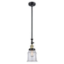 Canton Mini Pendant shown in the Black Antique Brass finish with a Clear shade