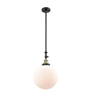 Beacon Mini Pendant shown in the Black Antique Brass finish with a Matte White shade