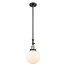 Beacon Mini Pendant shown in the Black Antique Brass finish with a Matte White shade