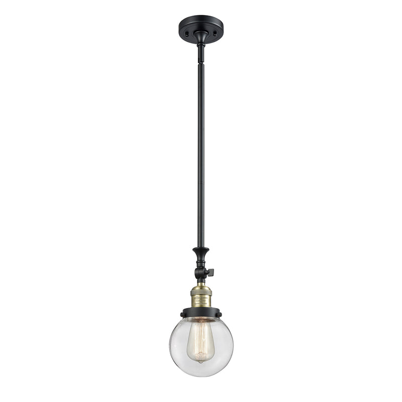 Beacon Mini Pendant shown in the Black Antique Brass finish with a Clear shade