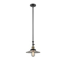 Halophane Mini Pendant shown in the Black Antique Brass finish with a Clear Halophane shade