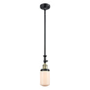 Dover Mini Pendant shown in the Black Antique Brass finish with a Matte White shade