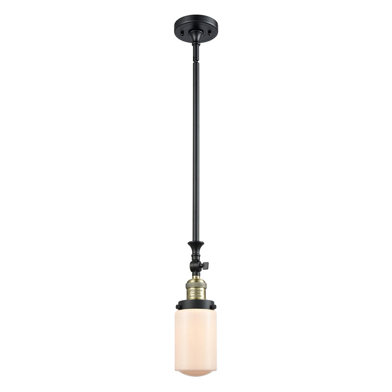 Dover Mini Pendant shown in the Black Antique Brass finish with a Matte White shade