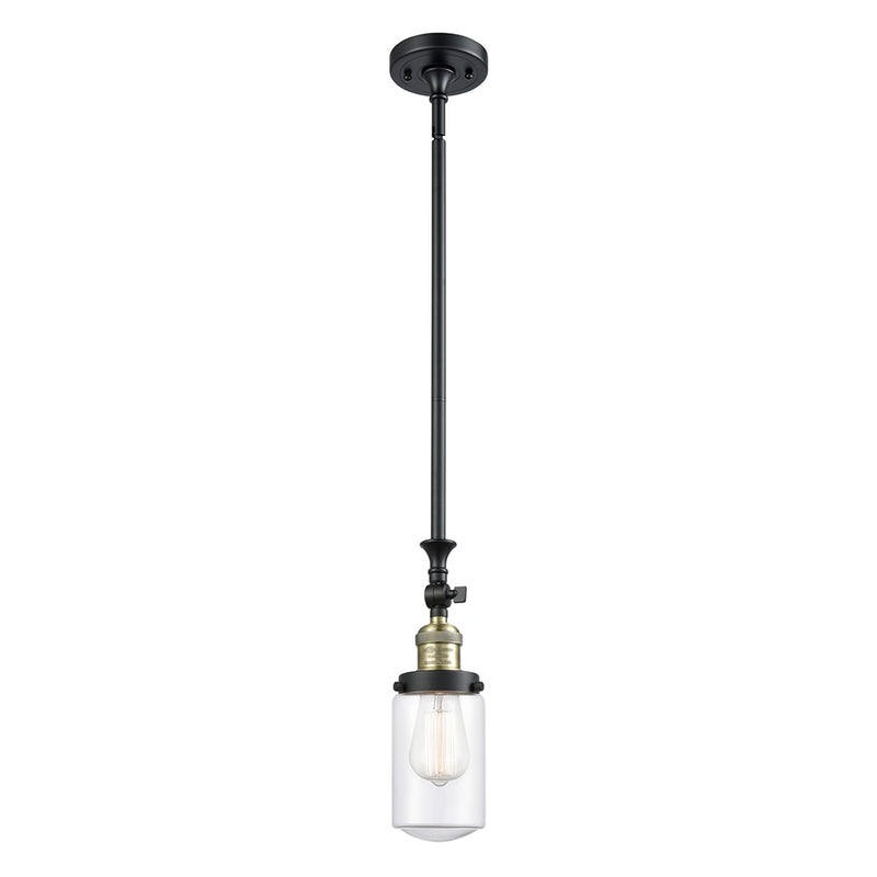 Dover Mini Pendant shown in the Black Antique Brass finish with a Clear shade