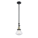 Olean Mini Pendant shown in the Black Antique Brass finish with a Clear shade