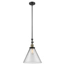 Cone Mini Pendant shown in the Black Antique Brass finish with a Clear shade