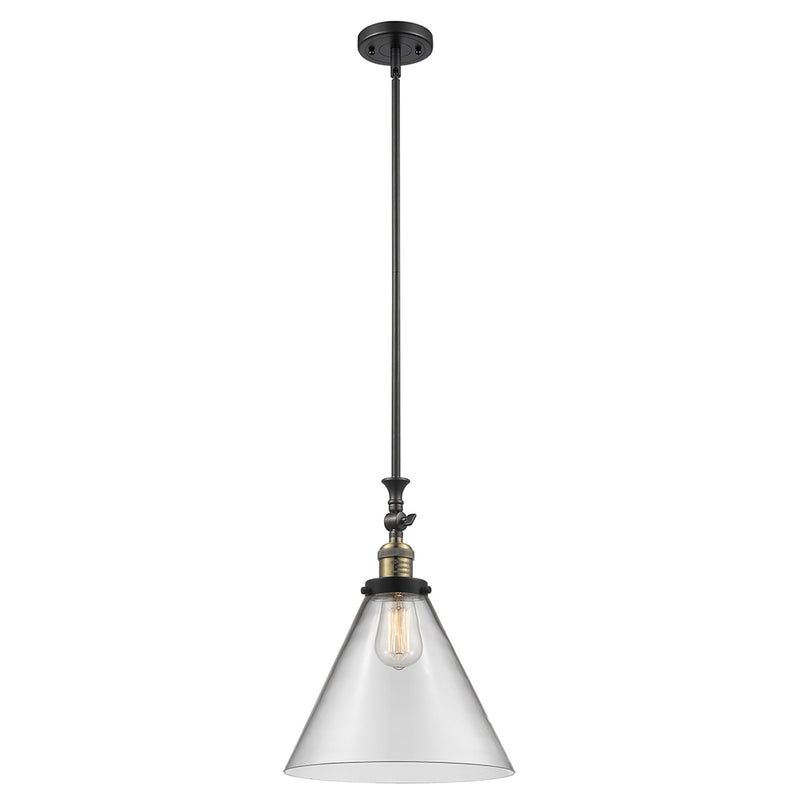 Cone Mini Pendant shown in the Black Antique Brass finish with a Clear shade