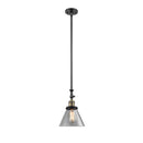 Cone Mini Pendant shown in the Black Antique Brass finish with a Clear shade