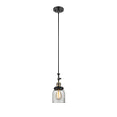 Bell Mini Pendant shown in the Black Antique Brass finish with a Clear shade