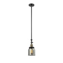 Bell Mini Pendant shown in the Black Antique Brass finish with a Plated Smoke shade