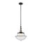 Oxford Mini Pendant shown in the Black Antique Brass finish with a Clear shade