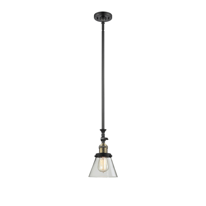 Cone Mini Pendant shown in the Black Antique Brass finish with a Clear shade