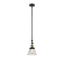 Cone Mini Pendant shown in the Black Antique Brass finish with a Clear shade