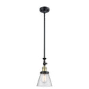 Cone Mini Pendant shown in the Black Antique Brass finish with a Seedy shade