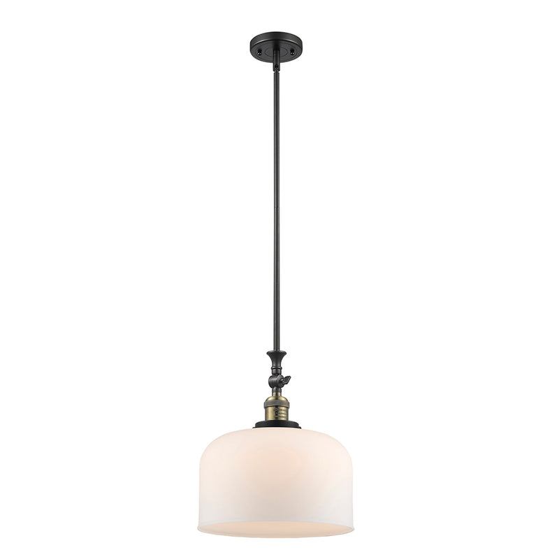 Bell Mini Pendant shown in the Black Antique Brass finish with a Matte White shade