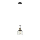 Bell Mini Pendant shown in the Black Antique Brass finish with a Clear shade