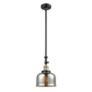 Bell Mini Pendant shown in the Black Antique Brass finish with a Silver Plated Mercury shade