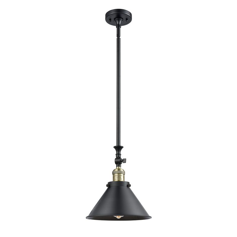 Briarcliff Mini Pendant shown in the Black Antique Brass finish with a Matte Black shade