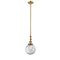Beacon Mini Pendant shown in the Brushed Brass finish with a Clear shade