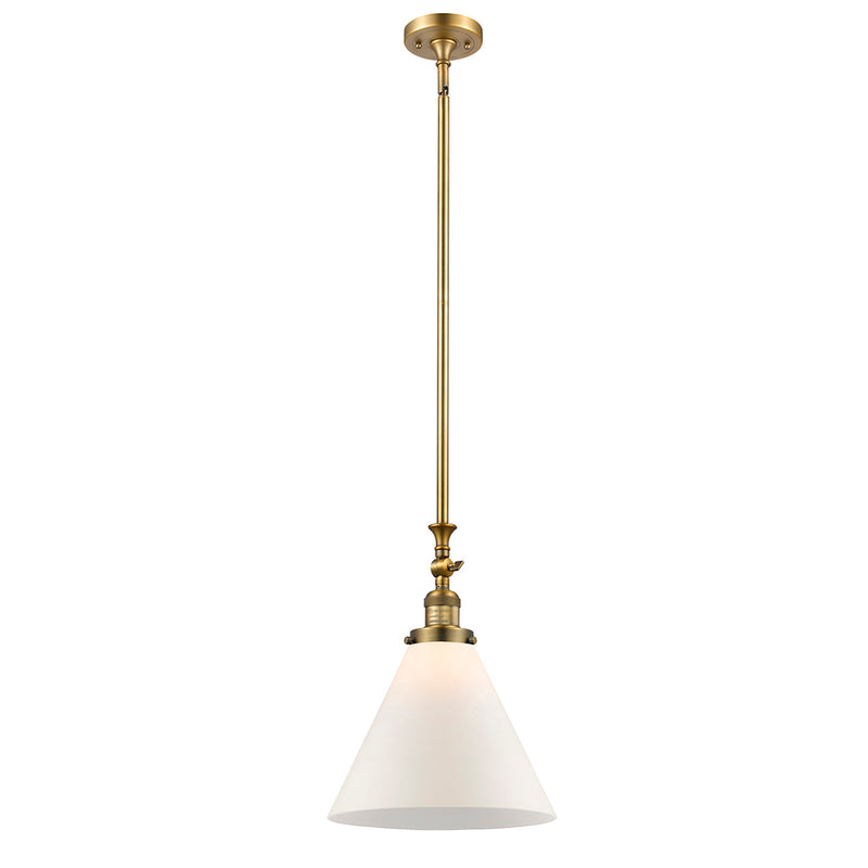 Cone Mini Pendant shown in the Brushed Brass finish with a Matte White shade