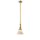 Cone Mini Pendant shown in the Brushed Brass finish with a Matte White shade