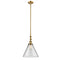 Cone Mini Pendant shown in the Brushed Brass finish with a Clear shade