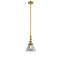 Cone Mini Pendant shown in the Brushed Brass finish with a Clear shade