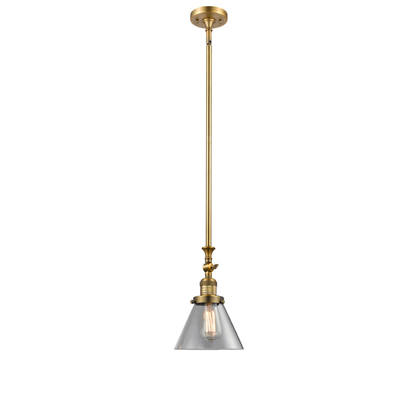 Cone Mini Pendant shown in the Brushed Brass finish with a Clear shade