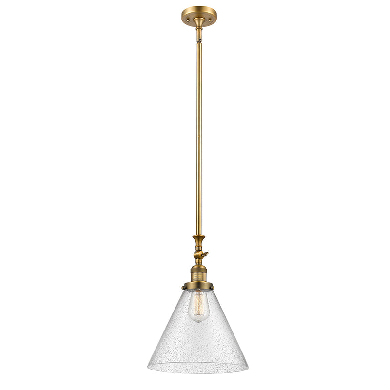 Cone Mini Pendant shown in the Brushed Brass finish with a Seedy shade