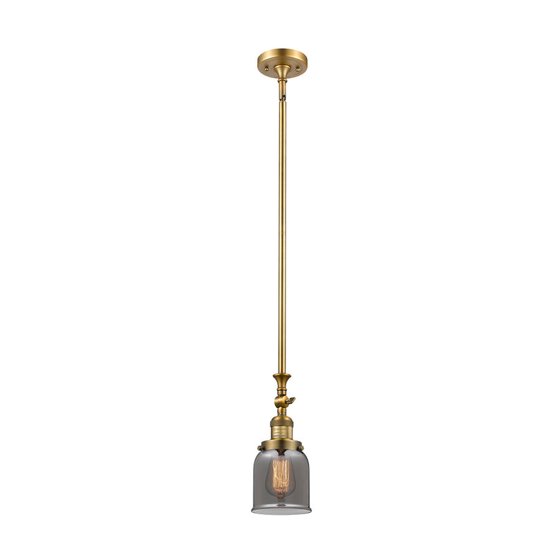 Bell Mini Pendant shown in the Brushed Brass finish with a Plated Smoke shade