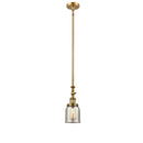 Bell Mini Pendant shown in the Brushed Brass finish with a Silver Plated Mercury shade