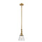 Cone Mini Pendant shown in the Brushed Brass finish with a Seedy shade