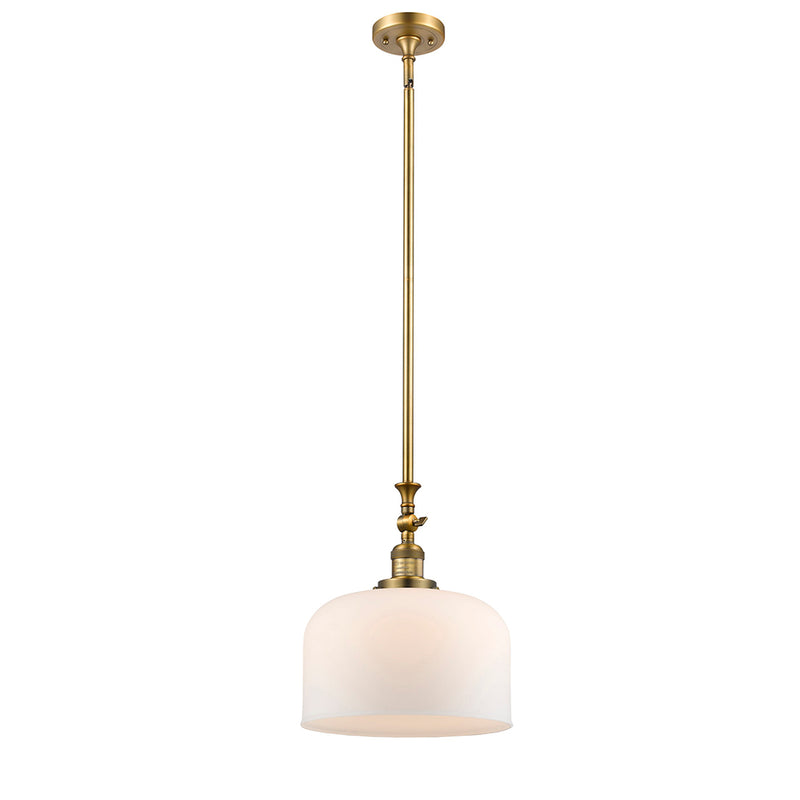 Bell Mini Pendant shown in the Brushed Brass finish with a Matte White shade