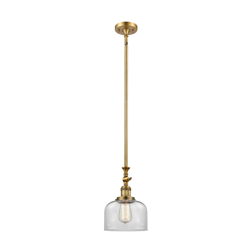 Bell Mini Pendant shown in the Brushed Brass finish with a Clear shade