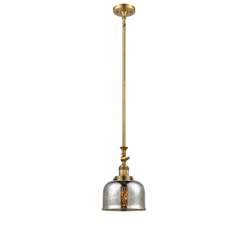 Bell Mini Pendant shown in the Brushed Brass finish with a Silver Plated Mercury shade