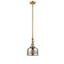 Bell Mini Pendant shown in the Brushed Brass finish with a Silver Plated Mercury shade